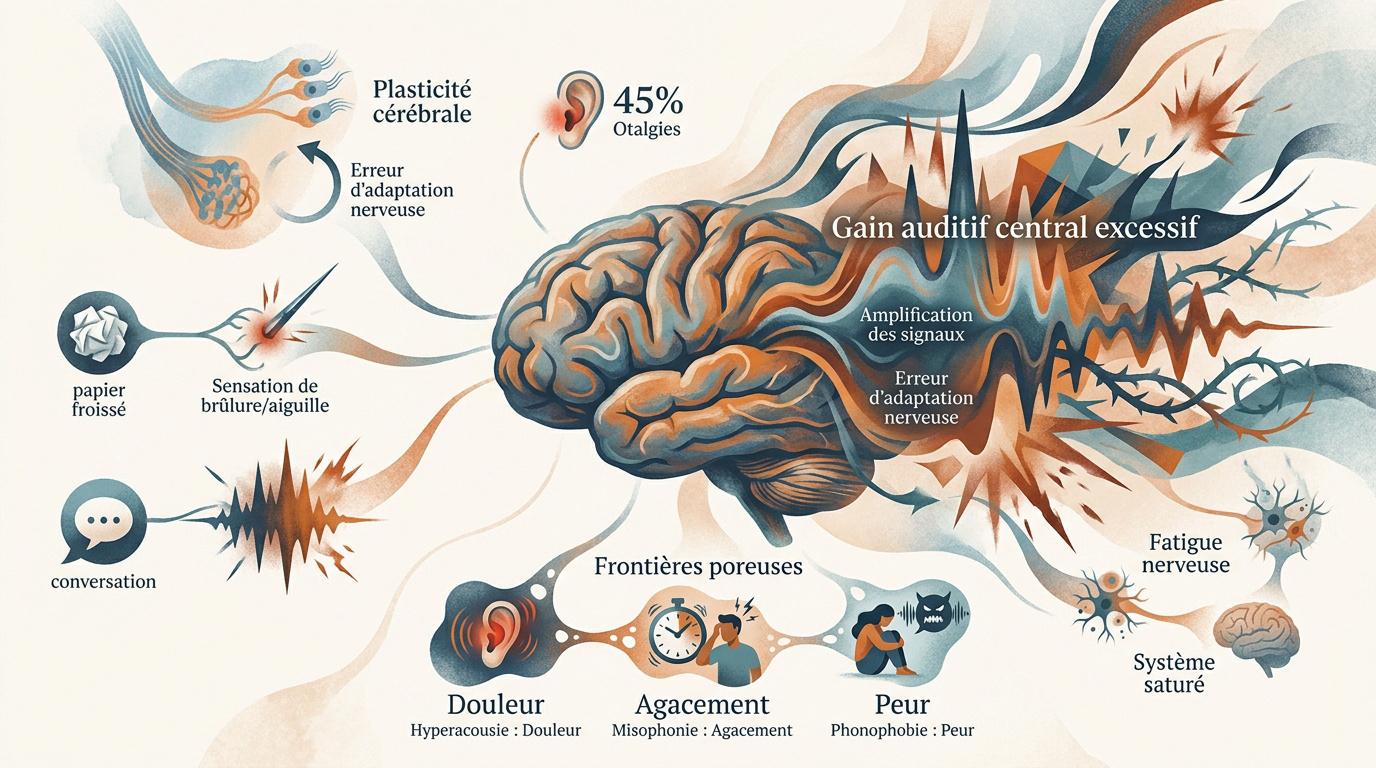 Représentation visuelle de la sensibilité auditive et de l'hyperacousie